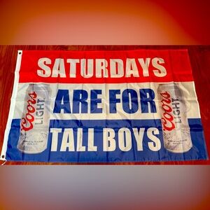 Coors Light  Flag 3' X 5' Deluxe Banner Saturdays are for the boys Tall Bar
